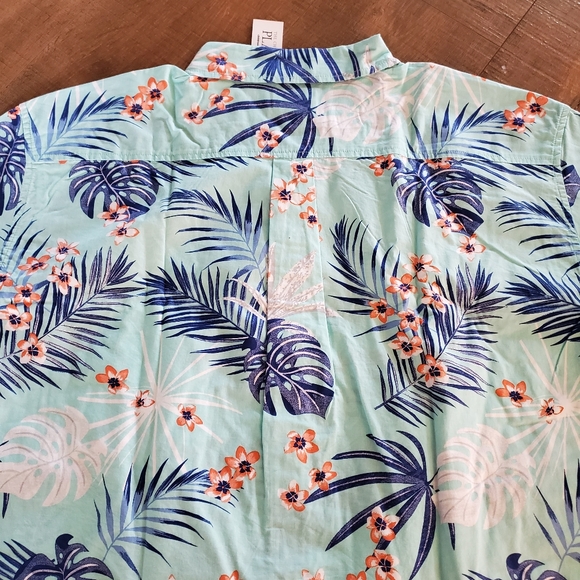 Men's Tropical Print Poplin Shirt - Picture 3 of 7